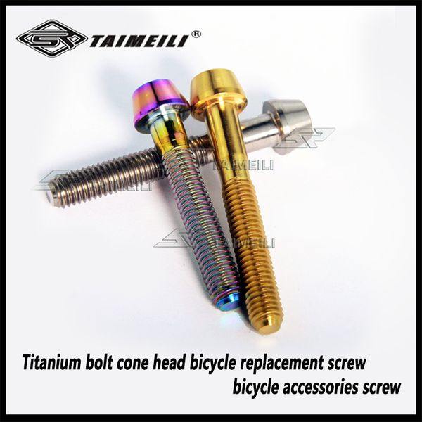 Testa del cono del bullone in titanio M5* 9/16 / 20/25 / 30/35 / 40/50 / 65 mm Accessori per biciclette per bicicletta per biciclette vite
