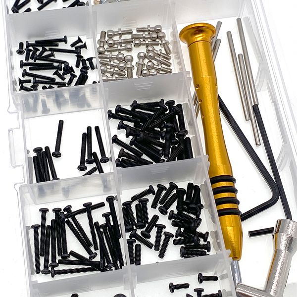 Viti parti kit pentola testa piatta a vite a vite a croce allen chiave m2 m2.3 m2.5 m3 m4 per wltoys 12428 144001 A949 A959 Auto RC