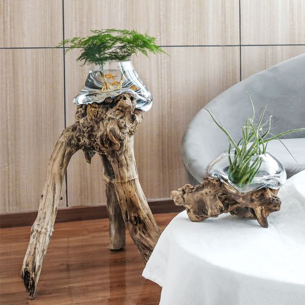 Glasvase Dead Wood Rack Bonsai pflanzen dekorative Ornamente Hydroponische Flaschen Terrarium Blume Vasen Home Dekoration