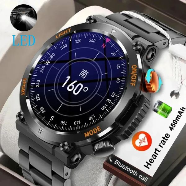Uhren 2023 Outdoor Smartwatch für Männer BT Telefon 1,46 Zoll Kompass Herzfrequenzmonitor Sleep Tracker Uhren 100Sports -Modus Fitness Uhr