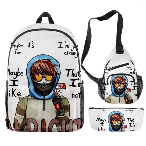 Backpack Cartoon Novelty Cool Creepypasta 3D Stampa 3pcs/set di borse per la scuola per alunni per laptop per laptop per latta