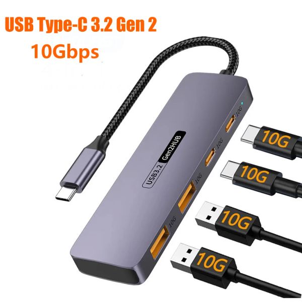 Hubs YUCUN 10GBPS USB C Hub Slitttter USB ad alta velocità per iPhone 15 Sumsang Laptop Accessori PC PC MacBook Pro USB Typec 3.2 Hub