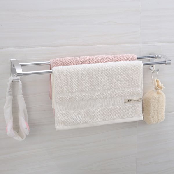 1 pcs barre per ganci da asciugamano in alluminio PUNCHE PERCHIO PERCHIE CAMPIO A GACCHI CHE ASSERAMENTO Scaffali da bagno Accessori per il bagno