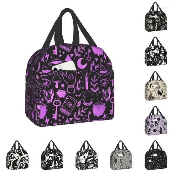 Сумки для хранения пользовательские колдовские вещи текстурированные пурпурные сумки женщины теплый кулер изолированные коробки для ланч для детской школы