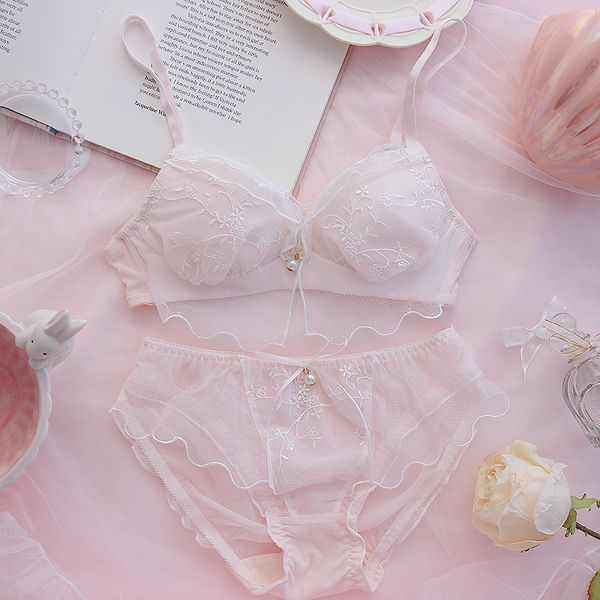 Bra e calcinha sexy e calcinha azul rosa branco listrado calcinha biquíni lolita meninas roupas íntimas japonês Anime Cosplay Intimates Lingerie Sets