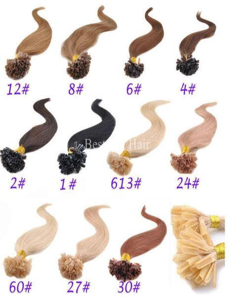 100 g vorbindelte italienische Keratin -Nagel -Tipp u Tipp Fusion Indian Remy Human Hair Extensions 100strands 16quot24quotany Farben Ava1447027