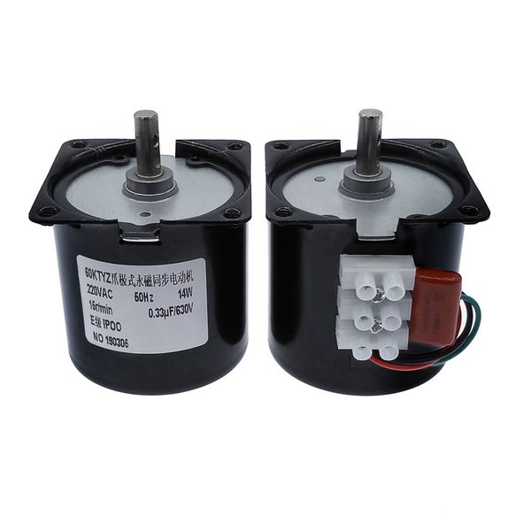 220V AC 14W Mikro Dişli Motor 60KTYZ 50Hz Kalıcı Mıknatıs Senkron Dişli Motor Düşük Hız 2.5 5 10 15 20 30 50 60 110 RPM