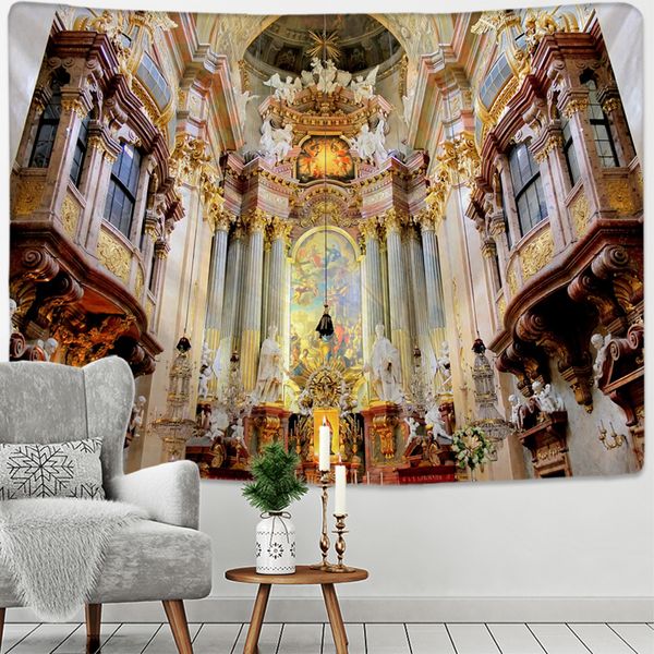 Vienna Christian Church Tapestry Home Boho Decor Witchcraft Wall Art Mural Drop Cloh Cristo Lord Angel Wall Tapestry