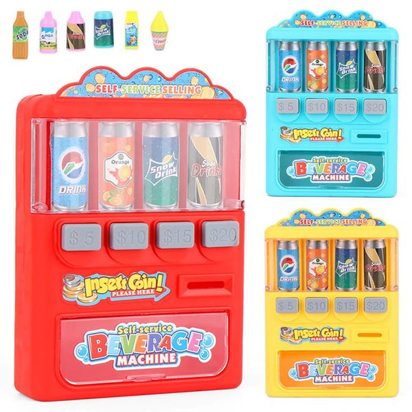 Crianças fingem brincar de bebida de brinquedo Máquinas de venda automática com simulação Coin Papel Educational Gift Toys 240407