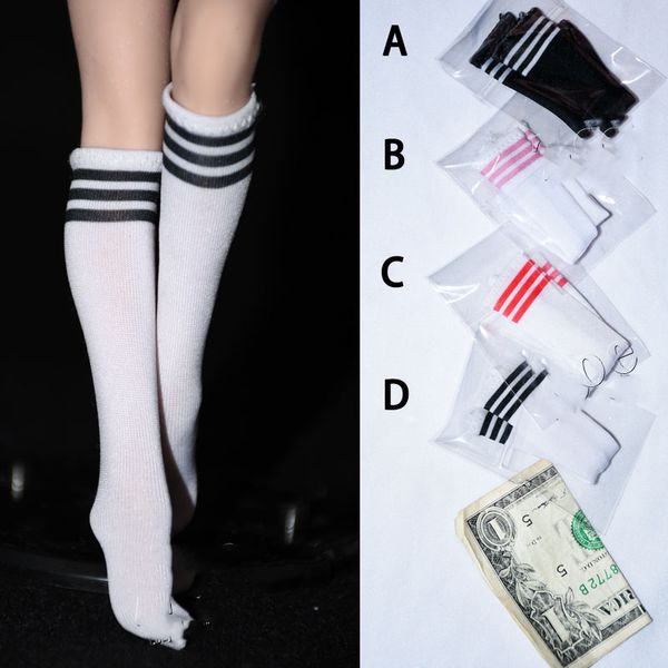 1/6 Skala sexy weibliche Mädchen Frau hoch über Knie weiße lange/kurze Strümpfe studentische Socken für 12 