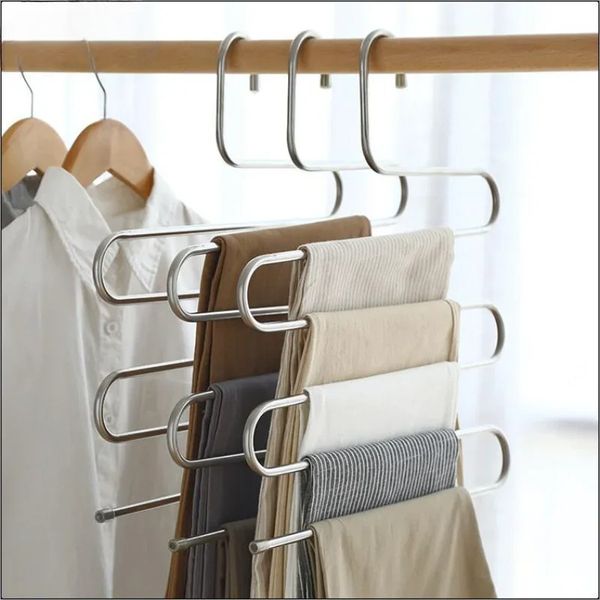 Многослойная одежда из нержавеющей стали вешалки с формой брюк вешалки вешалки для хранения одежды для хранения одежды для хранения ткани для хранения
