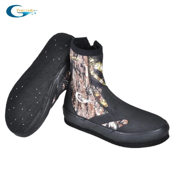 Boots Men feminino de 5 mm de pesca de neoprene Sapatos Anti Slip Slip We desgaste de corte de alta intensidade Botas de mergulho espessadas