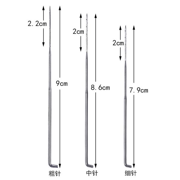 60pcs 3 tamanhos 7,9/8.6/9cm A agulhas de feltro de lã Felta agulhas definidas como ferramentas de feltro DIY com alça de madeira com feltro de agulha de garrafa