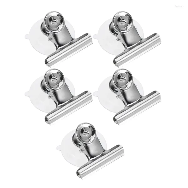 Haken 5 Stcs Glas Saugnapfeklamme Haushaltssaug-Tasse-Klemmen Aquarium Home Accessoire Fenster Clips Edelstahl