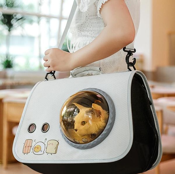 Дыхание пакета для кошки прозрачная технологическая космическая крышка Crossbody Pet Bag Dimbag Dog рюкзак собаки