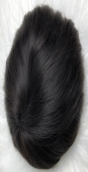 Sistema per capelli da uomo Full Skin Toupee Capelli per uomini Full Pu Toupee Black 1B Virgin Remy REMY Human Hair Sostituzione per BLAC6874451