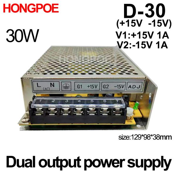 30W Saída dupla 5V 10V 12V 15V 24V Fonte de alimentação D -30A 30B D -30C +12V -12V +15V -15V +5V -5V +24V -24V AC100-240V SMPS SMPS