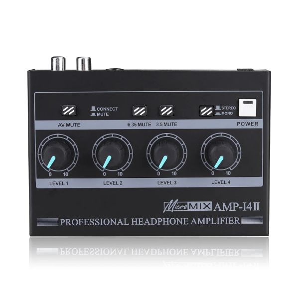 Amplificatore Amplificatore a 4 canali Amplificatore Amplificatore AMP AMP Mono/Stereo AMP con ingresso RCA da 3,5 mm da 6,35 mm per studio e stadio