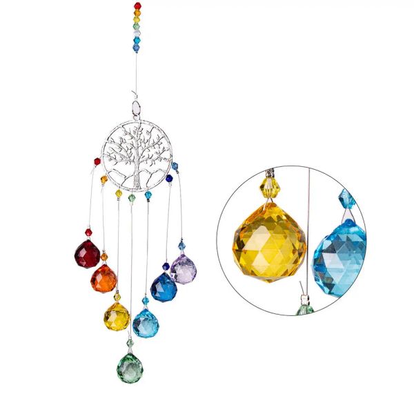 Дерево жизни Suncatcher Crystal Ball Prism Prism Prante Rainbow Make