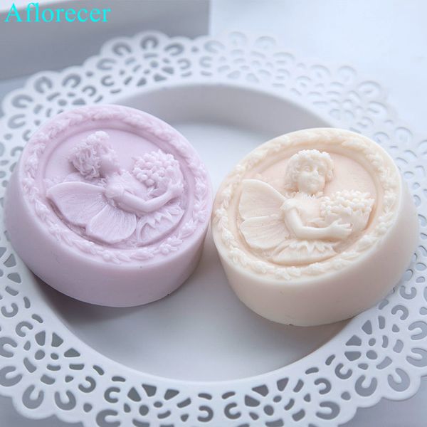 8x3.5cm Angel Baby Soap Silicone Mold Shape de coração Feito à mão Fazendo moldes de sabão Ferramentas de artesanato Decoração doméstica
