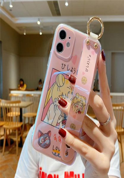 Japan Anime Cartoon Sailor Moon Luna Katze Weiches Telefon Hülle für iPhone 11 Pro Max X XS XR 7 8 Plus 2020 SE Armhalte Bracket Cover9774973