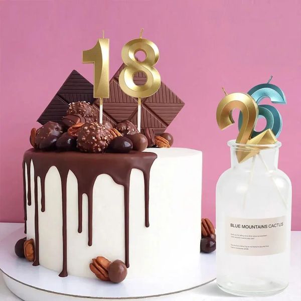 1pcs números de aniversário bolo de vela de capota de aniversário de aniversário de aniversário de aniversário de casamento azul 1 2 3 4 5 6 7 8 9 0 velas