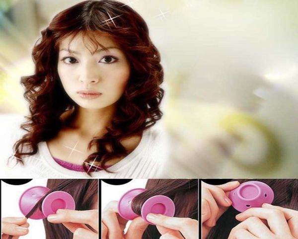 Weiche Gummi Magic Hair Curler DIY Hair Rollers Haarstyling -Werkzeuge Reisen Haus Verwenden Sie Make -up Beauty Tool Soft Silicon Pink Curler4972270