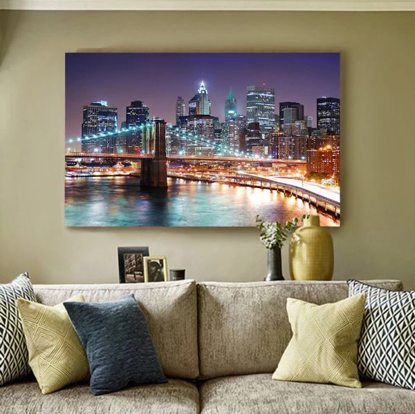 5d Diamond Painting City Night Szenerie Full Square Diamond Stickerei Gebäude Landschaft Strass Mosaik Wanddekoration Dekoration