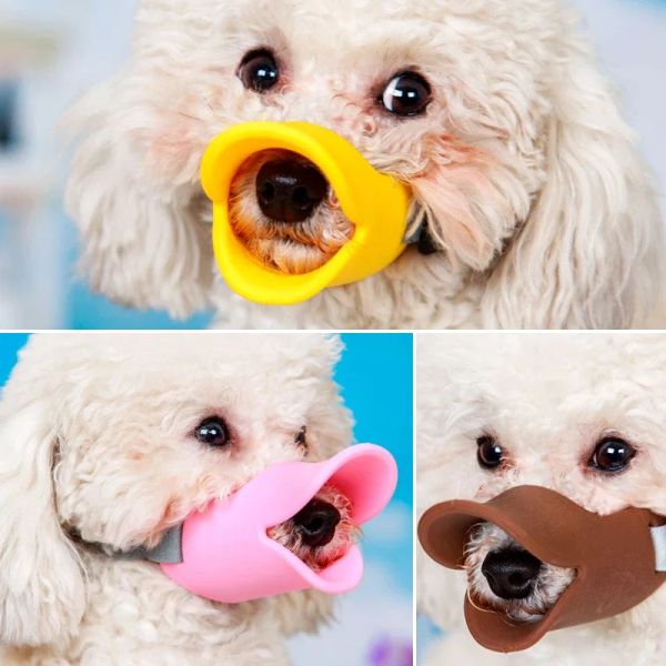 Cão focinho de silicone máscara de boca de pato focinho máscara de casca parada de cão pequeno máscara anti-mordida para produtos para cães decoração de animais de estimação