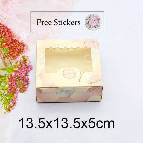 Scatola regalo di carta da 20 pezzi con finestra Pink Marble Wedding Party Bombons Collaging Candy Candy Castone Borse di San Valentino