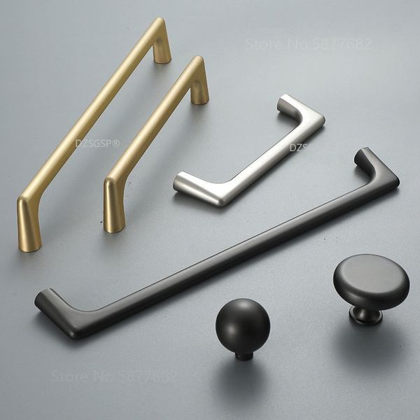 Gabinete de gaveta botão nórdico prata preto mobiliário de porta dourada puxar armário de cozinha de cozinha quadrada liga de zinco quadrado