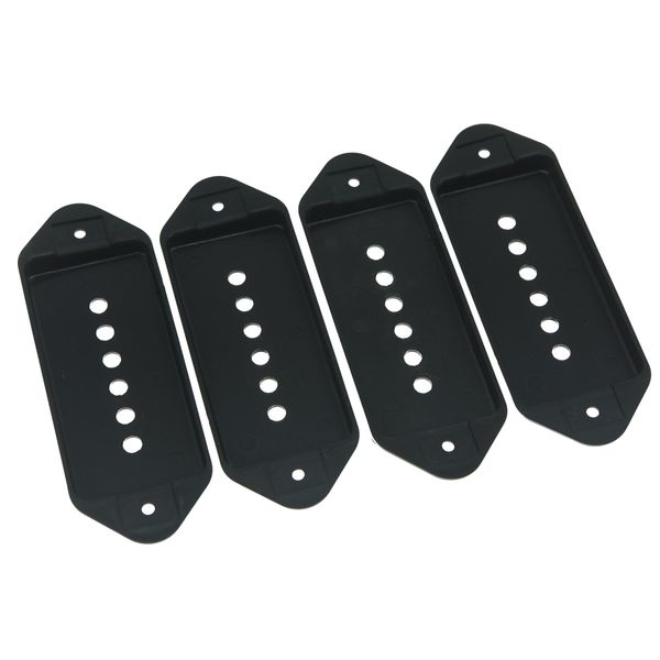 Dopro 4-Pack-Pergament/schwarzer Plastik P90 Hundear Gitarren-Pickup-Deckung Hundeohr-Pickup-Abdeckung mit Stangenabstand 1-15/16 