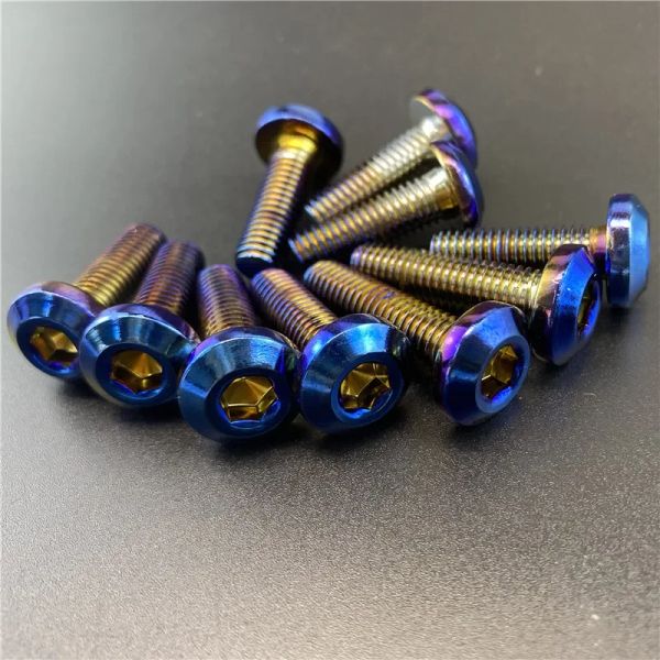 10 PCS M8*25mm parafuso de parafuso de titânio parafuso de titânio Allen parafusos de cabeça da cabeça da cabeça para os freios de motocicleta Yamaha parafuso de disco de freio