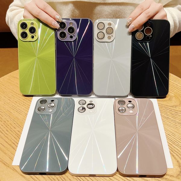 Bling Arctic Aurora PET Case per iPhone 15 Pro Max 14 Plus 13 12 11 Luxury Hard Plastic PC morbido TPU CD CD ceretta per ceretta per ceretta per lenti per il cellulare Copertina di telefono cellulare Skin