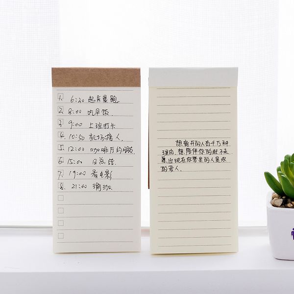 141x71mm Kraft Retro Planer Aufkleber Aufkleber Stationery Memo Pad Auflistung Lose Leaf Kawaii Stationery Sticky Notes Office Dekoration