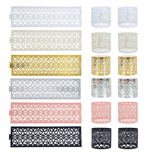 10/20pcs Hollow Out Paper Ring Buckles Ring Towel Ring para Casamento para Casamento para Casa Tabela de Mesa Decor de Decor de Decor de Decor de Decoração