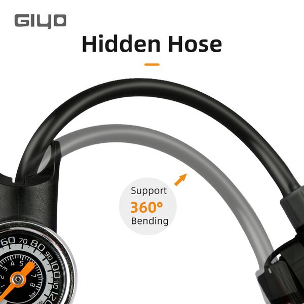 Giyo Aluminum Alloy Road Bike 120psi Mini Mini Pump Hidden Hose Bicycle Tire Pulpator MTB Schrader Presta Valve Tire Air Hand насос