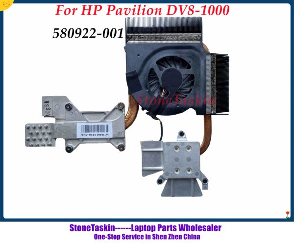 Pads Stonetaskin verwendet 580922001 für HP Pavilion DV81000 DV8T CPU mit GPU -Wärmekolbenbaugruppe Kühlerkühlungslüfter getestet