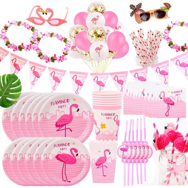 Вечеринка на Гавайях Fengrise Luau Pink Flamingo Decor Dec