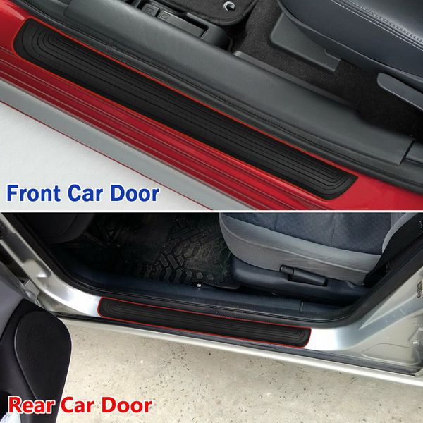 4pc Borrach Car Door Sill Capas de salto de porta preto protetor protetor TRIM ANTI-RURCK PEÇAS EXTERIORES ACESSÓRIOS DE DECORAÇÃO DE CARRO