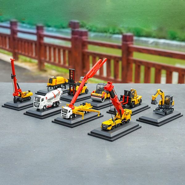 Diecast Mini Truck Model 1:87 Sany Crane Excavator Pump Mixer Roller Outary Drilling Rig Alloy Engineering Model Diecast Toy