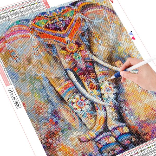 Huacan 5D DIY Full Square Diamond Painting Elephant Presente Handmade Diamond Borderyer Animal Needlework Home Decoration