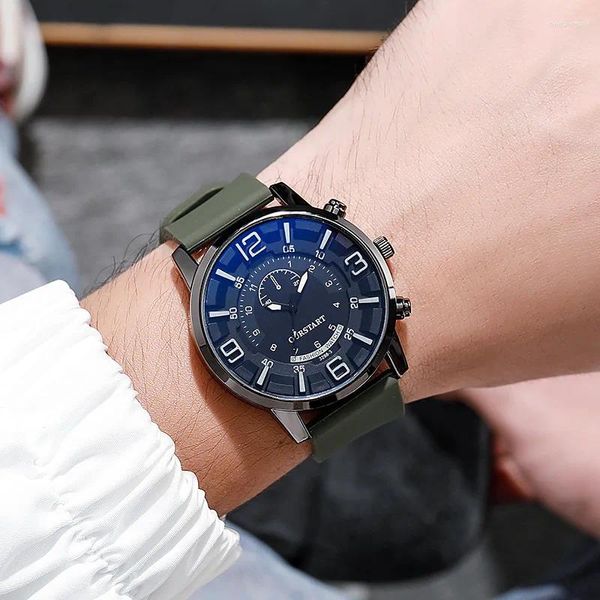Нарученные часы Силиконовая желе мужчины смотрят большой циферблат Quartz Простые мужские повседневные часы часы подарок унисекс бизнес