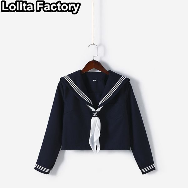 Donne giapponesi jk uniforme blu navy blu corta/uniforme scolastica a maniche lunghe per girl gonna pieghettata del marinaio jk set uniforme