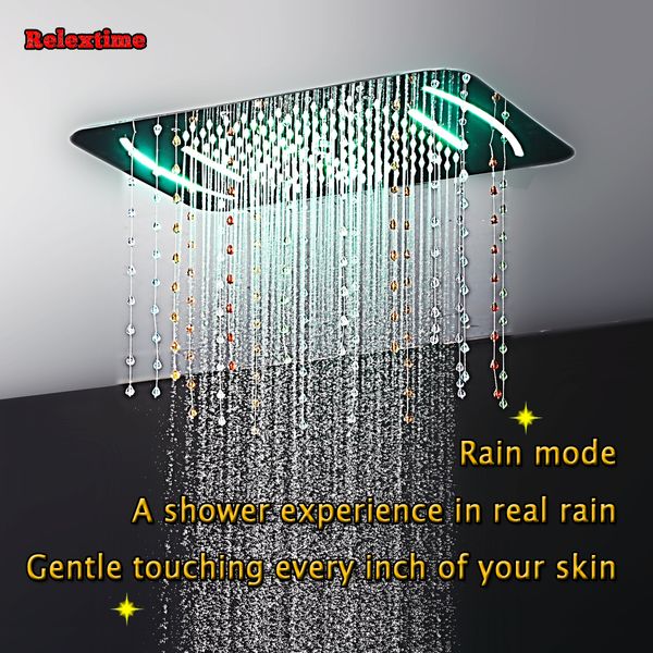 Crystal Quartz Sotto doccia Muota Rain Mista spray nascosta pannello per doccia termostatica Miscreto da bagno getti da bagno getti da bagno