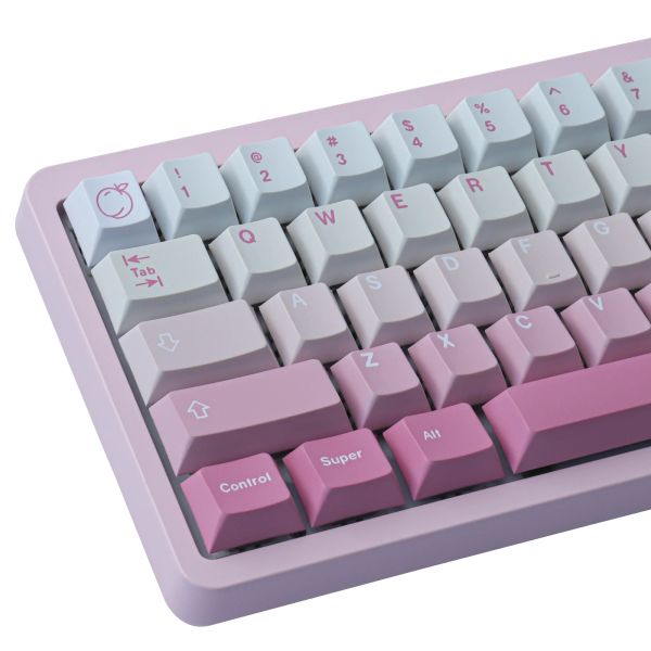 Аксессуары GMK Pink White Gradient Cakecaps, 128 клавиш PBT Keycaps Cherry Profile Dyesub Персонализированные клавиши GMK для механической клавиатуры