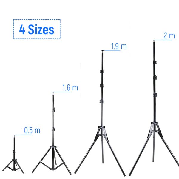 Tripés 50 160 200cm fotografia Tripod Light Stands Studio de fotos Relfectores Softboxes Lights Backgrounds Video Lighting Studio Kits