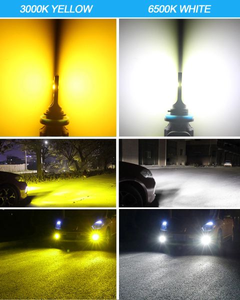 AENVTOL H11 H10 LED AMARELO 3000K BRANCO 6500K FOG LUZES CANBUS CSP LED H8 H16JP Lâmpada DRL para VW Passat B5 B6 Golf 4 5 6 7