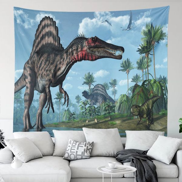 3D Dinosaur Movie Tapestry Room Parede de parede pendurada Domeritório Arte Decoração de casa Aplicável Tabela de sofá de mesa