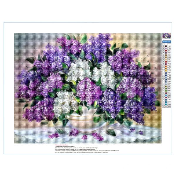 5d Diy Diamond Painting Flowers Vase Cross Stitch Kit